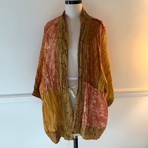 Silk vintage crinkled kimono